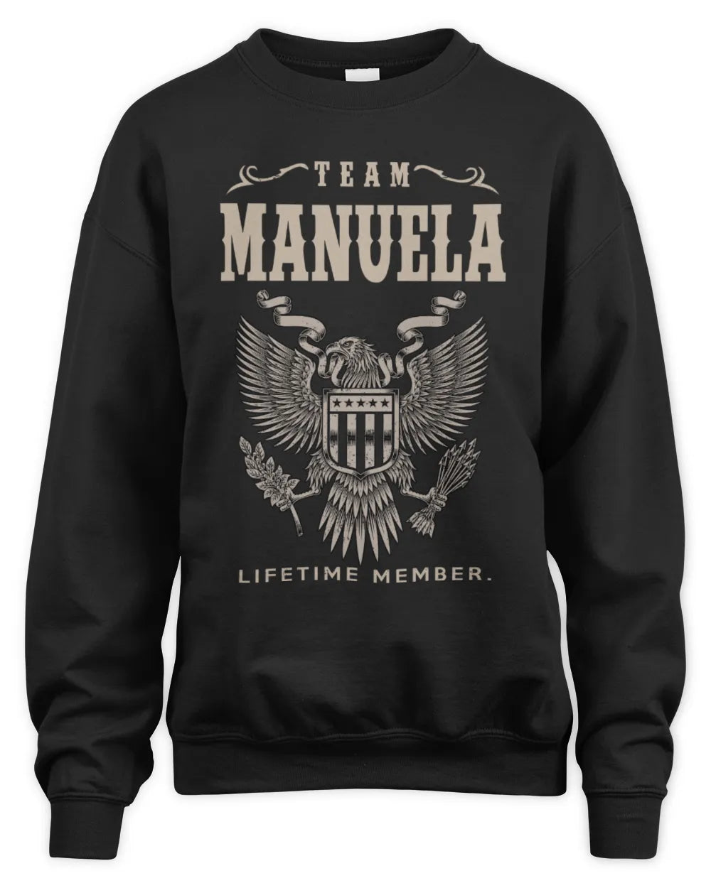 MANUELA TP06-K82 – Personalized Classic Style Apparel “Team NAME Lifetime Member” - Unisex Sweatshirt - Black