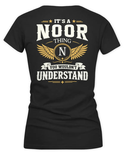 NOOR KT06-M008 It’s a [NAME] Thing – You Wouldn’t Understand | Personalized Vintage T-Shirt - Women's V-Neck T-Shirt - Black