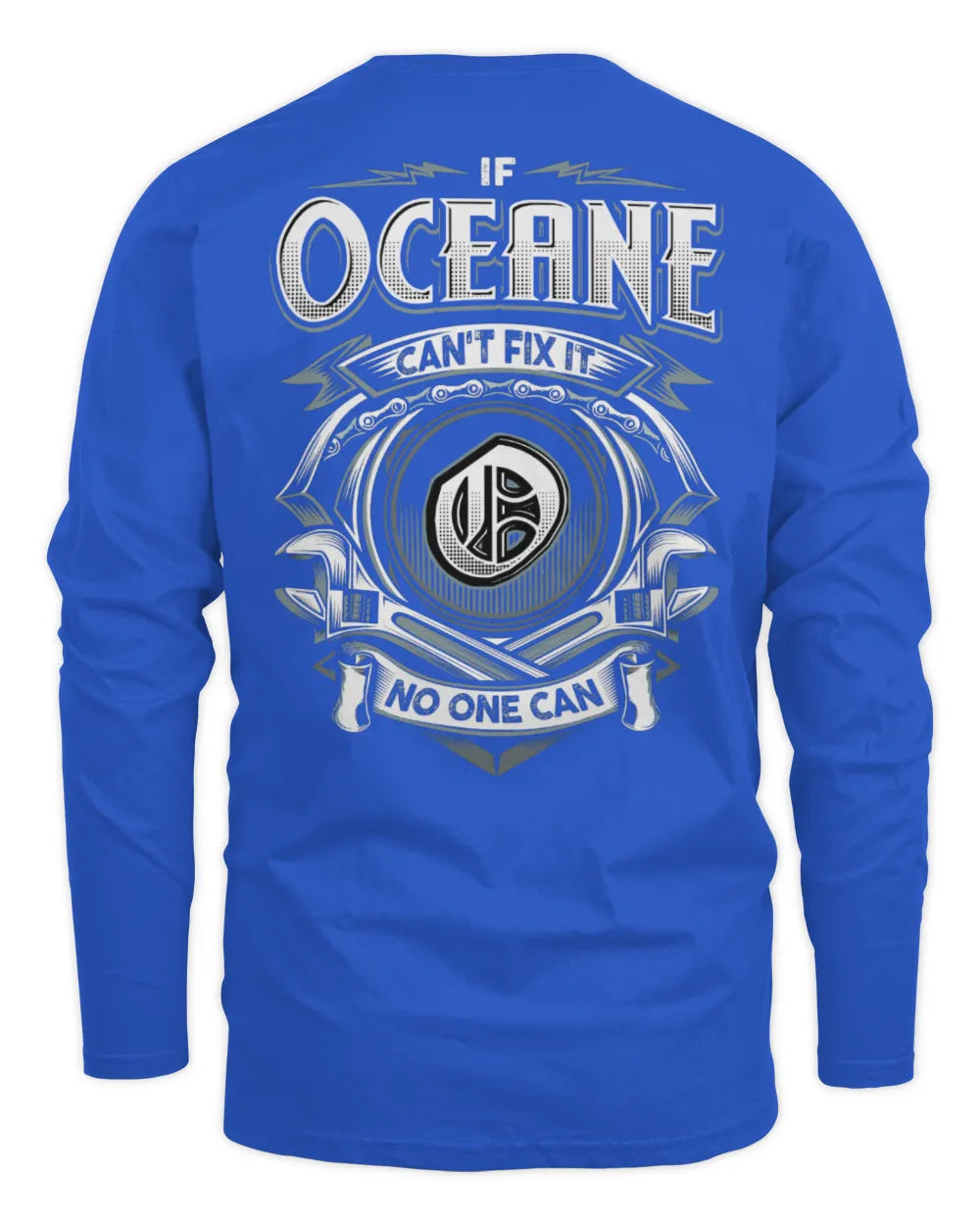 OCEANE AP81-K4-626 - Personalized Ahmed Quote Apparel “If Ahmed Can't Fix It, No One Can” - Men's Long Sleeved T-Shirt - Royal