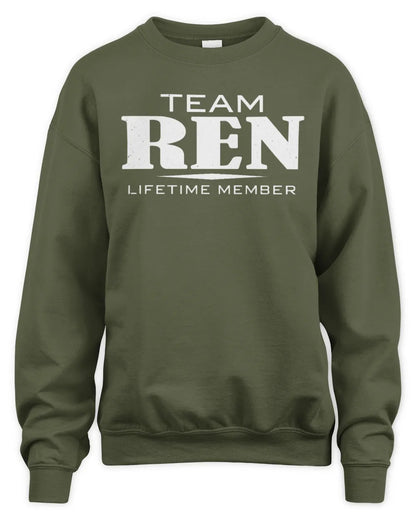 REN BL62-K4-128 - Personalized “Team NAME Lifetime Member” - Unisex Sweatshirt - Military Green