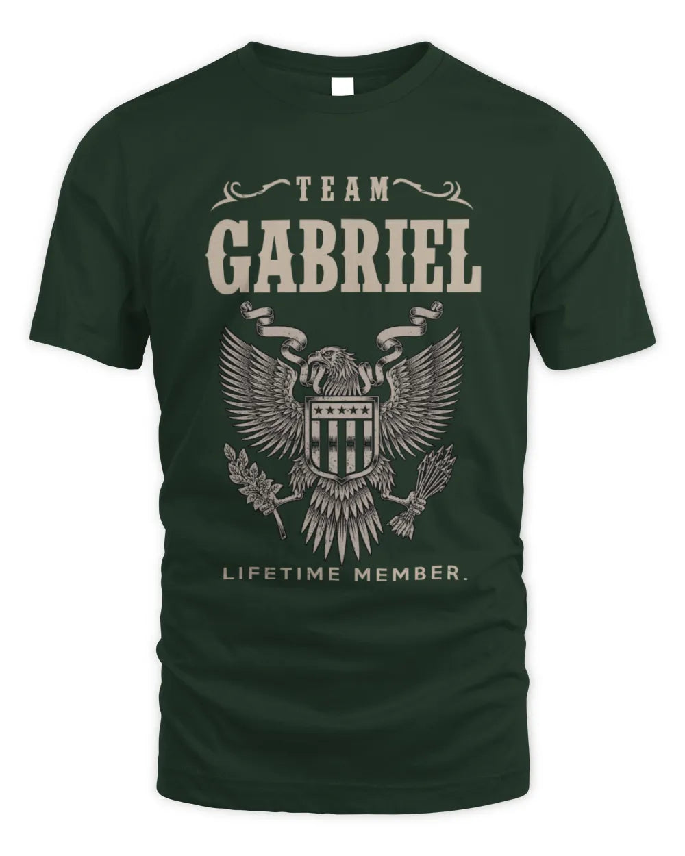 GABRIEL TP06-K82 – Personalized Classic Style Apparel “Team NAME Lifetime Member” - Unisex Standard T-Shirt - Forest Green