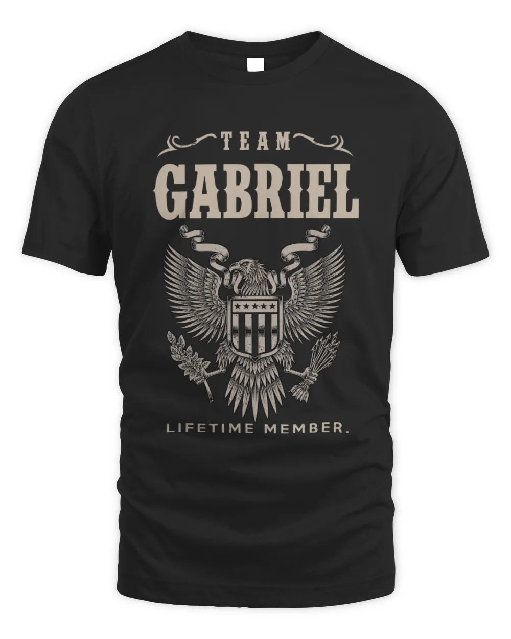 GABRIEL TP06-K82 – Personalized Classic Style Apparel “Team NAME Lifetime Member” - Unisex Standard T-Shirt - Black