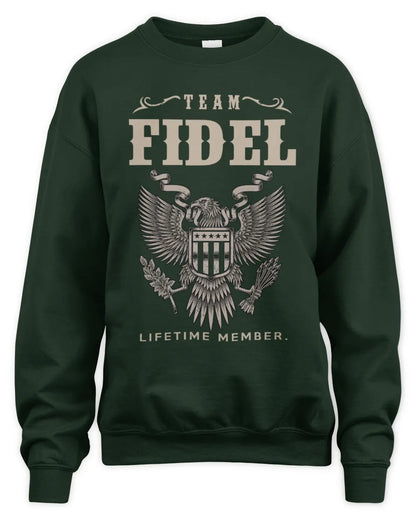 FIDEL TP06-K82 – Personalized Classic Style Apparel “Team NAME Lifetime Member” - Unisex Sweatshirt - Forest Green