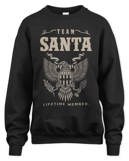 SANTA TP06-K82 – Personalized Classic Style Apparel “Team NAME Lifetime Member” - Unisex Sweatshirt - Black