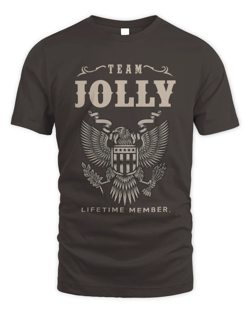 JOLLY TP06-K82 – Personalized Classic Style Apparel “Team NAME Lifetime Member” - Unisex Standard T-Shirt - Dark Chocolate