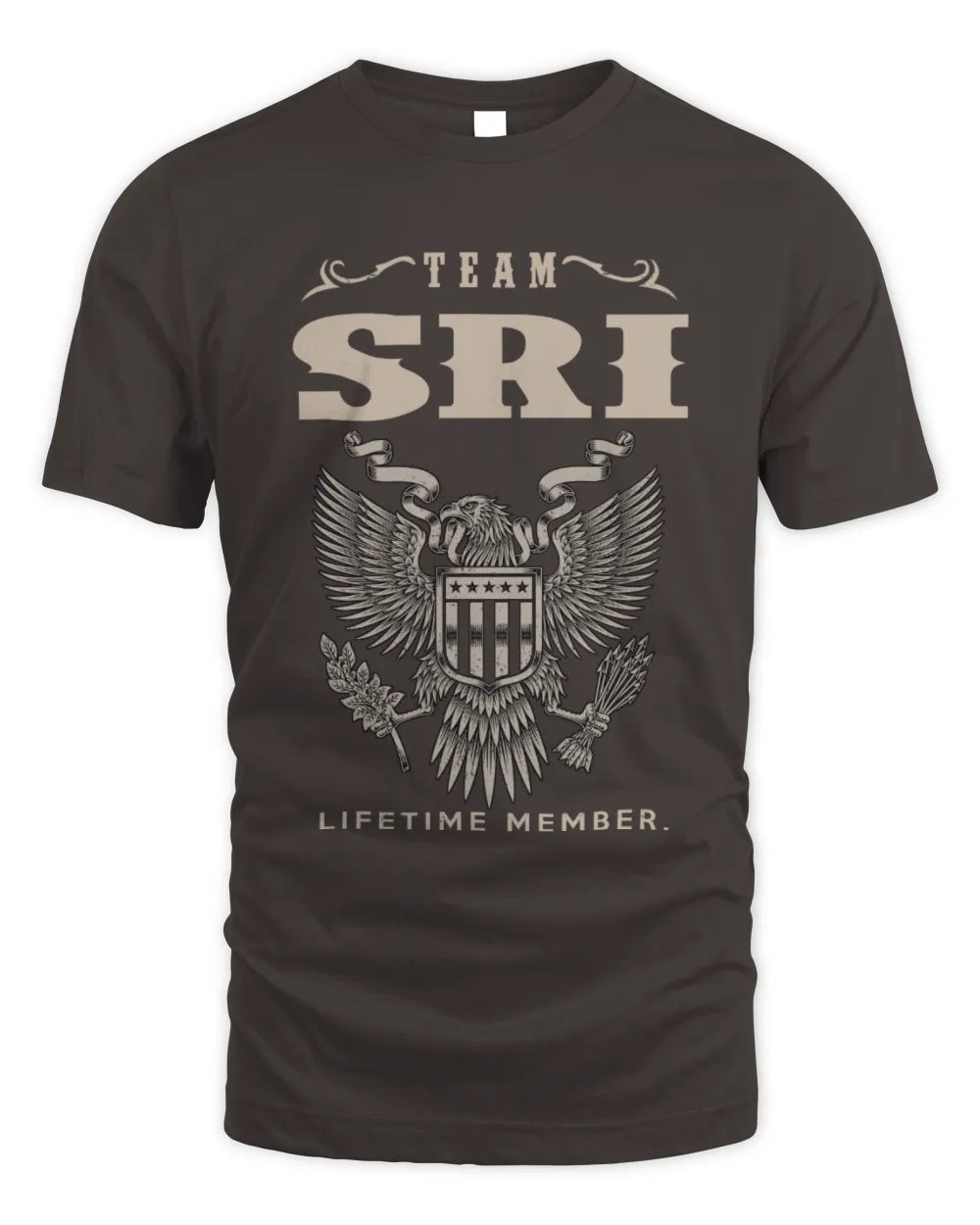 SRI TP06-K82 – Personalized Classic Style Apparel “Team NAME Lifetime Member” - Unisex Standard T-Shirt - Dark Chocolate