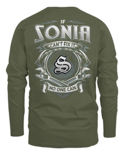 SONIA AP81-K4-626 - Personalized Ahmed Quote Apparel “If Ahmed Can't Fix It, No One Can” - Men's Long Sleeved T-Shirt - Military Green