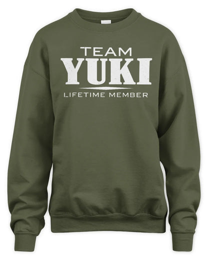 YUKI BL62-K4-128 - Personalized “Team NAME Lifetime Member” - Unisex Sweatshirt - Military Green