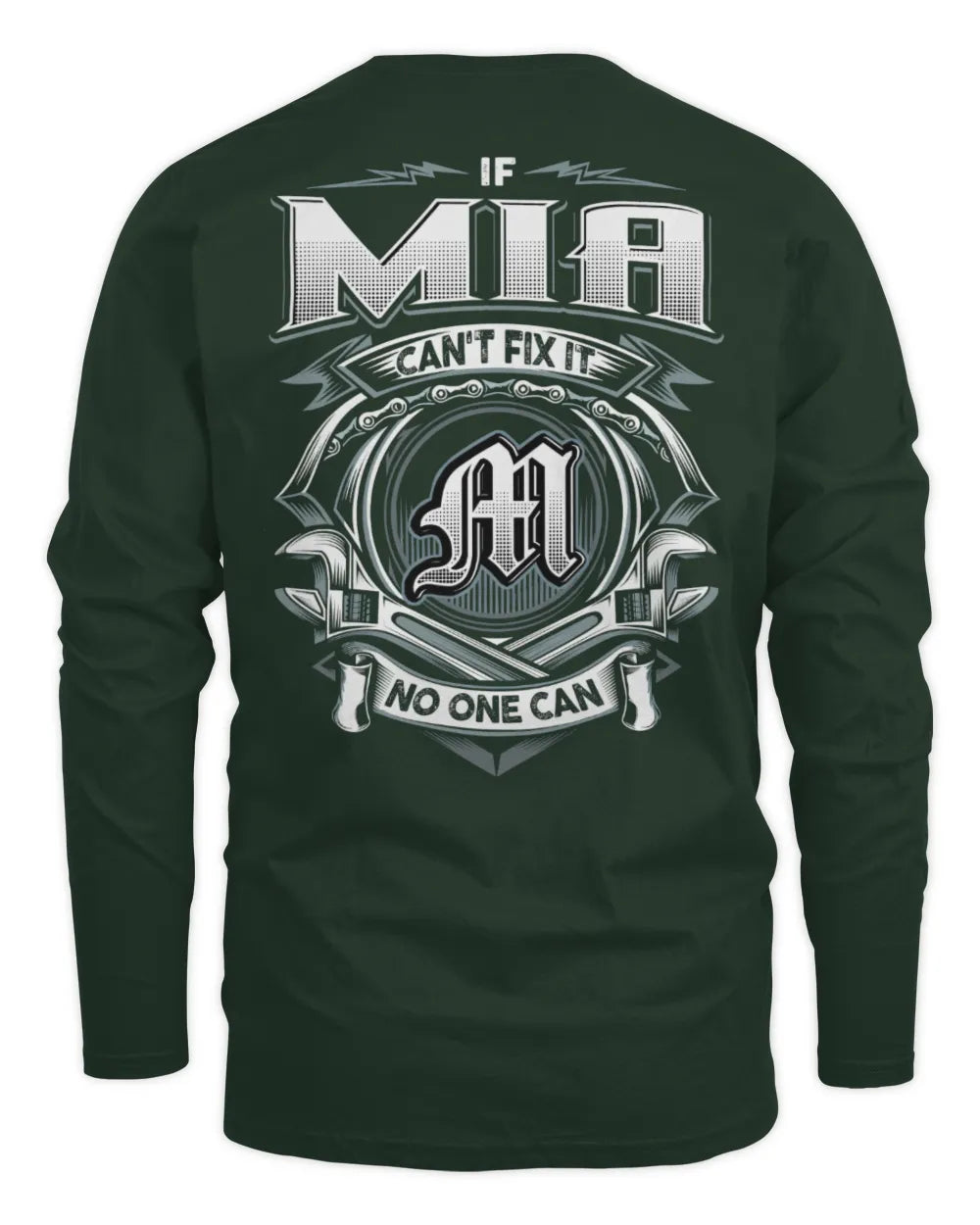 MIA AP81-K4-626 - Personalized Ahmed Quote Apparel “If Ahmed Can't Fix It, No One Can” - Men's Long Sleeved T-Shirt - Forest Green