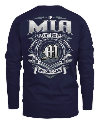 MIA AP81-K4-626 - Personalized Ahmed Quote Apparel “If Ahmed Can't Fix It, No One Can” - Men's Long Sleeved T-Shirt - Navy