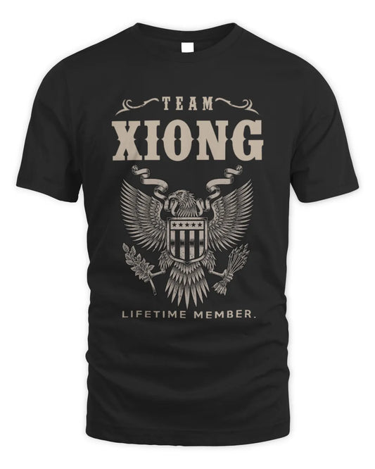 XIONG TP06-K82 – Personalized Classic Style Apparel “Team NAME Lifetime Member” - Unisex Standard T-Shirt - Black