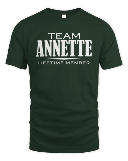 ANNETTE BL62-K4-128 - Personalized “Team NAME Lifetime Member” - Unisex Standard T-Shirt - Forest Green