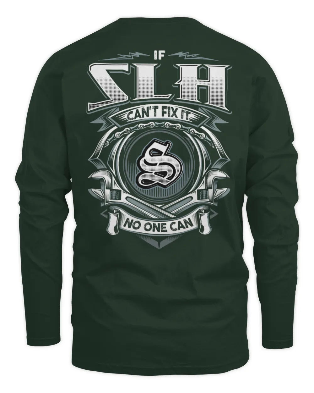 SLH AP81-K4-626 - Personalized Ahmed Quote Apparel “If Ahmed Can't Fix It, No One Can” - Men's Long Sleeved T-Shirt - Forest Green