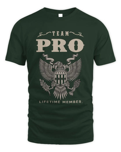 PRO TP06-K82 – Personalized Classic Style Apparel “Team NAME Lifetime Member” - Unisex Standard T-Shirt - Forest Green