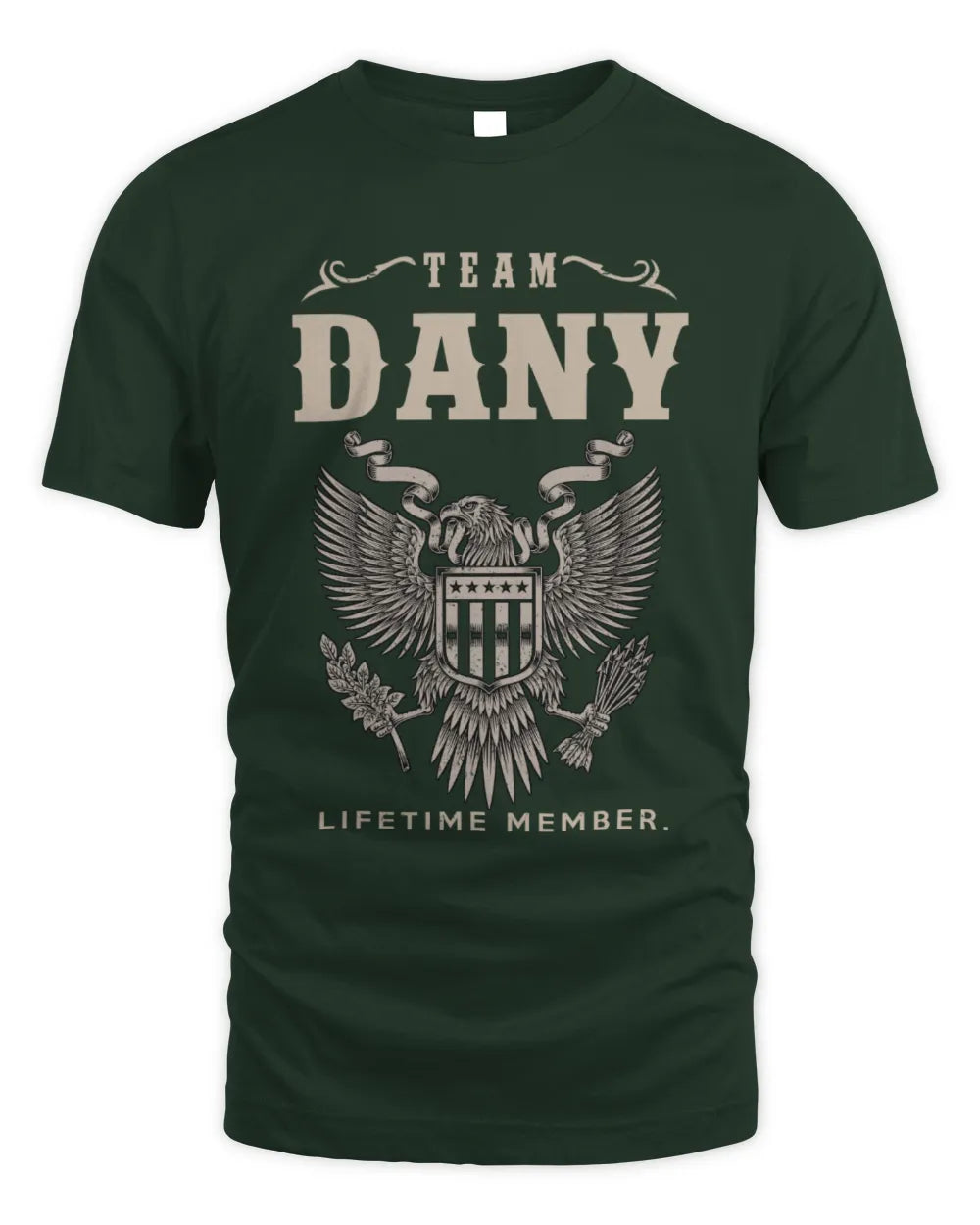 DANY TP06-K82 – Personalized Classic Style Apparel “Team NAME Lifetime Member” - Unisex Standard T-Shirt - Forest Green