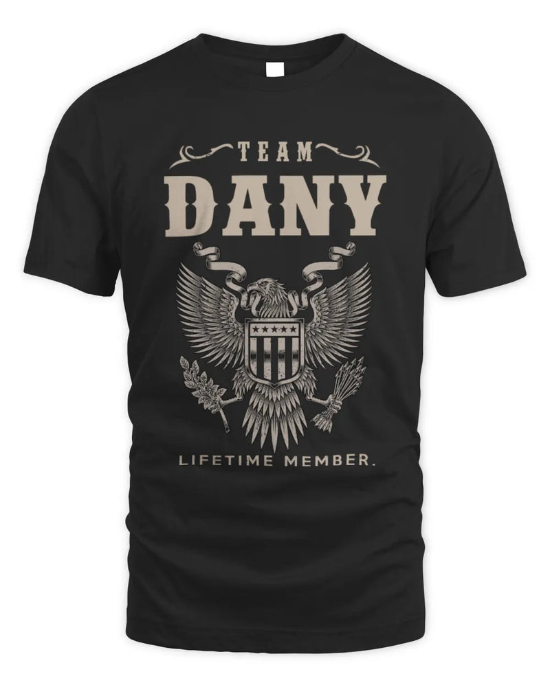 DANY TP06-K82 – Personalized Classic Style Apparel “Team NAME Lifetime Member” - Unisex Standard T-Shirt - Black
