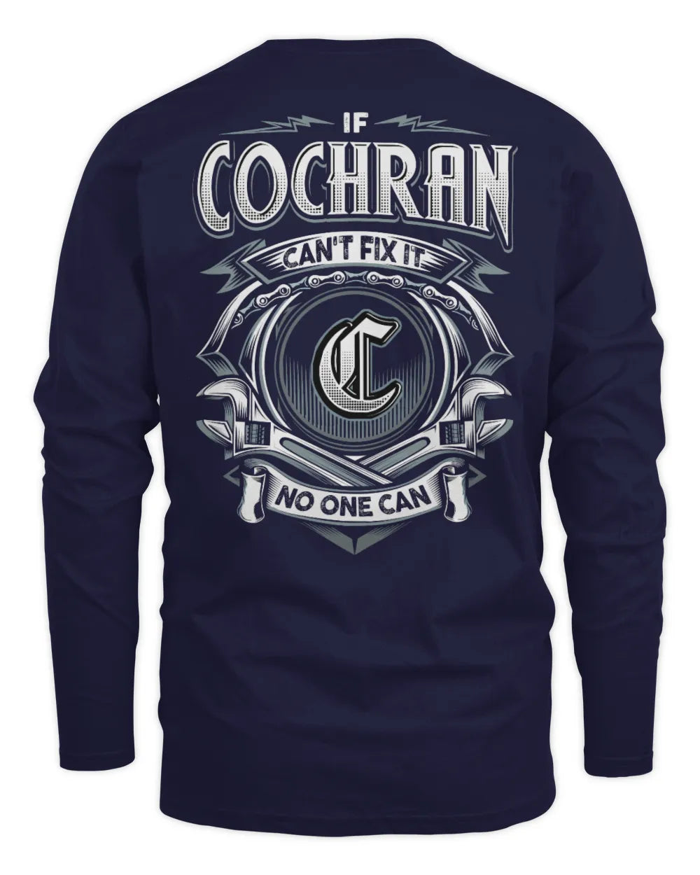 COCHRAN AP81-K4-626 - Personalized Ahmed Quote Apparel “If Ahmed Can't Fix It, No One Can” - Men's Long Sleeved T-Shirt - Navy