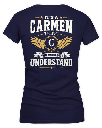 CARMEN KT06-M008 It’s a [NAME] Thing – You Wouldn’t Understand | Personalized Vintage T-Shirt - Women's V-Neck T-Shirt - Navy