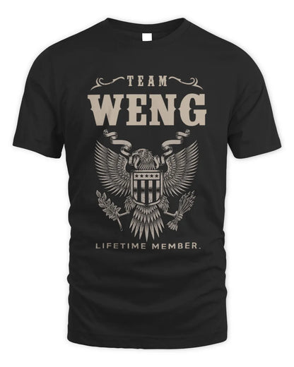 WENG TP06-K82 – Personalized Classic Style Apparel “Team NAME Lifetime Member” - Unisex Standard T-Shirt - Black