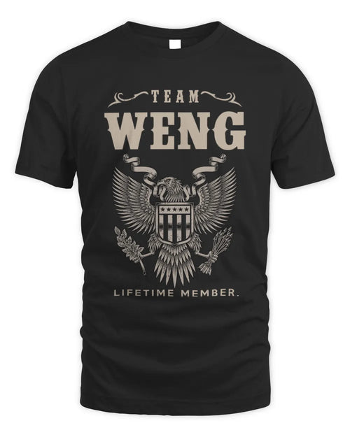 WENG TP06-K82 – Personalized Classic Style Apparel “Team NAME Lifetime Member” - Unisex Standard T-Shirt - Black