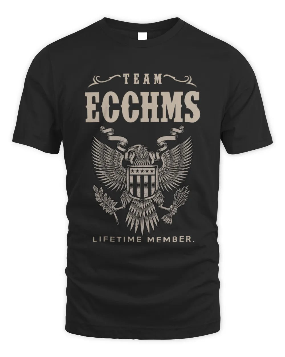 ECCHMS TP06-K82 – Personalized Classic Style Apparel “Team NAME Lifetime Member” - Unisex Standard T-Shirt - Black