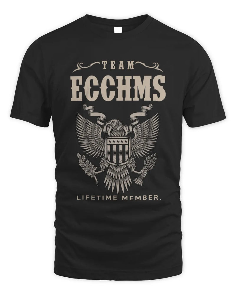 ECCHMS TP06-K82 – Personalized Classic Style Apparel “Team NAME Lifetime Member” - Unisex Standard T-Shirt - Black
