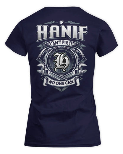 HANIF AP81-K4-626 - Personalized Ahmed Quote Apparel “If Ahmed Can't Fix It, No One Can” - Women's Standard T-Shirt - Navy