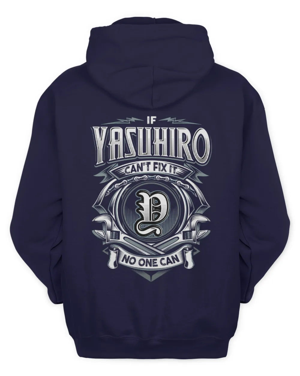 YASUHIRO AP81-K4-626 - Personalized Ahmed Quote Apparel “If Ahmed Can't Fix It, No One Can” - Unisex Hoodie - Navy