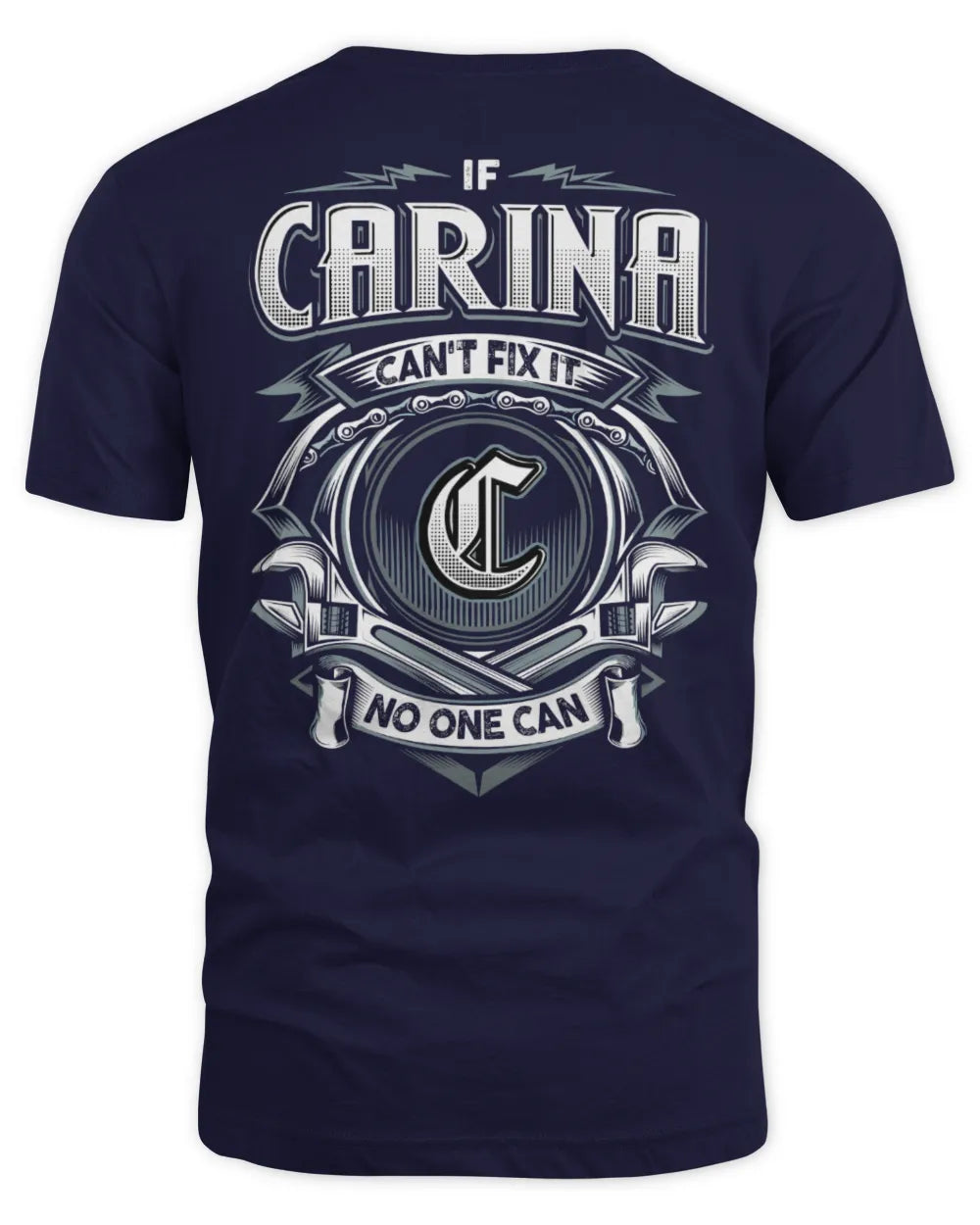 CARINA AP81-K4-626 - Personalized Ahmed Quote Apparel “If Ahmed Can't Fix It, No One Can” - Unisex Standard T-Shirt - Navy