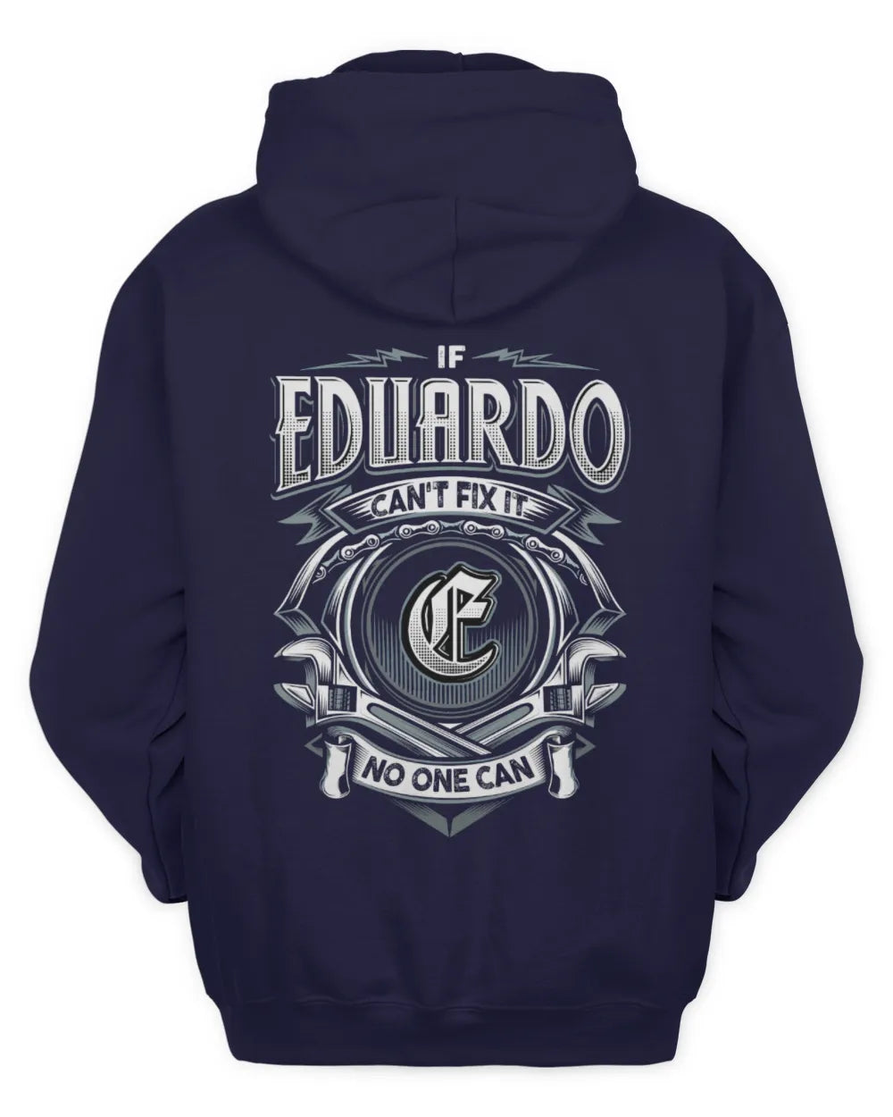 EDUARDO AP81-K4-626 - Personalized Ahmed Quote Apparel “If Ahmed Can't Fix It, No One Can” - Unisex Hoodie - Navy
