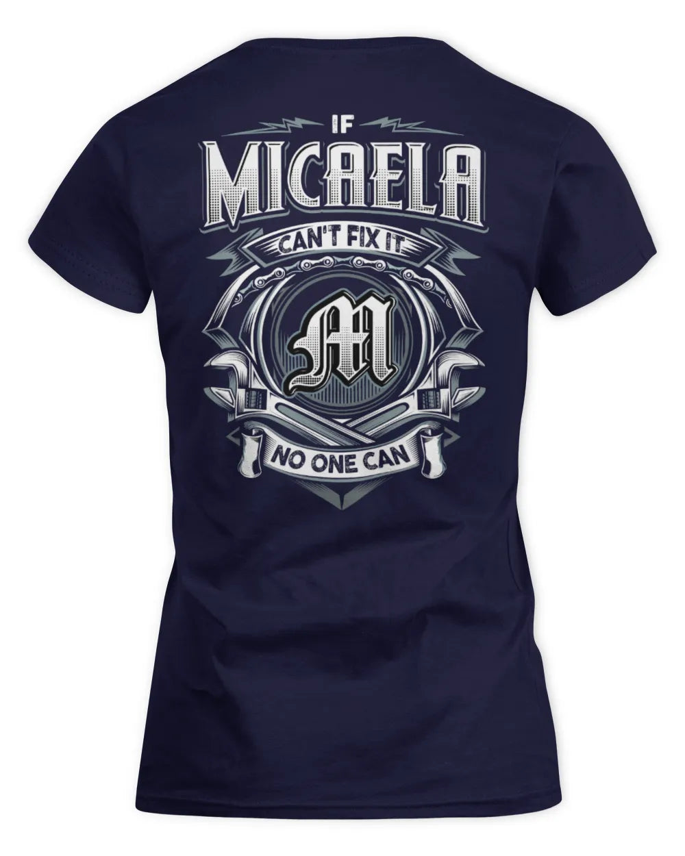 MICAELA AP81-K4-626 - Personalized Ahmed Quote Apparel “If Ahmed Can't Fix It, No One Can” - Women's Standard T-Shirt - Navy