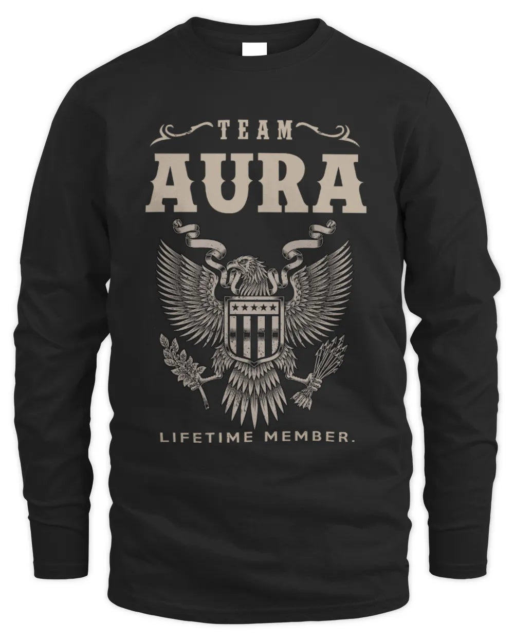AURA TP06-K82 – Personalized Classic Style Apparel “Team NAME Lifetime Member” - Men's Long Sleeved T-Shirt - Black