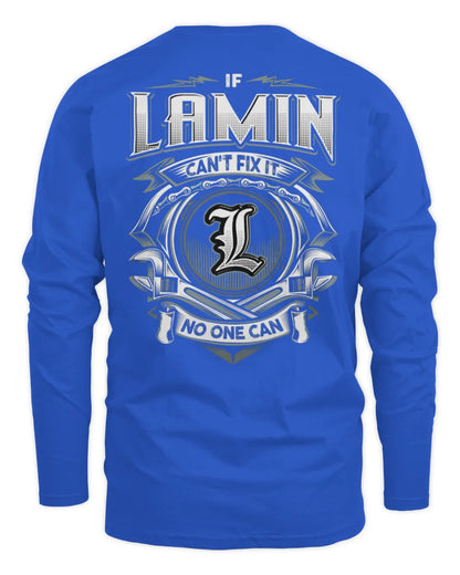 LAMIN AP81-K4-626 - Personalized Ahmed Quote Apparel “If Ahmed Can't Fix It, No One Can” - Men's Long Sleeved T-Shirt - Royal