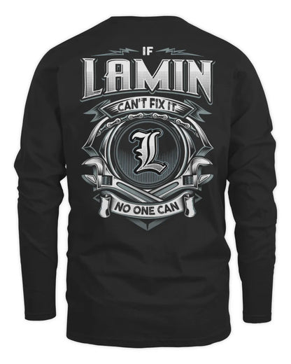 LAMIN AP81-K4-626 - Personalized Ahmed Quote Apparel “If Ahmed Can't Fix It, No One Can” - Men's Long Sleeved T-Shirt - Black