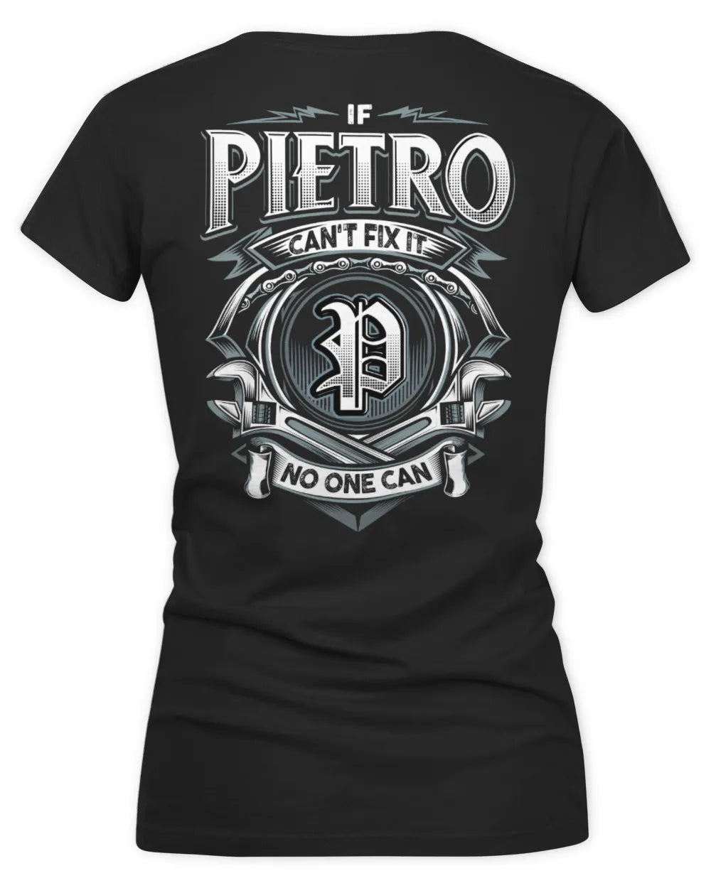 PIETRO AP81-K4-626 - Personalized Ahmed Quote Apparel “If Ahmed Can't Fix It, No One Can” - Women's V-Neck T-Shirt - Black