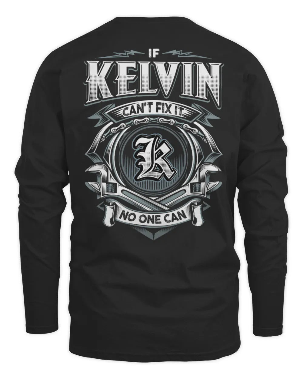 KELVIN AP81-K4-626 - Personalized Ahmed Quote Apparel “If Ahmed Can't Fix It, No One Can” - Men's Long Sleeved T-Shirt - Black