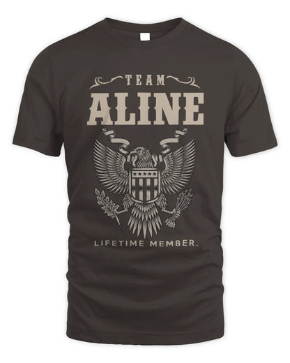 ALINE TP06-K82 – Personalized Classic Style Apparel “Team NAME Lifetime Member” - Unisex Standard T-Shirt - Dark Chocolate