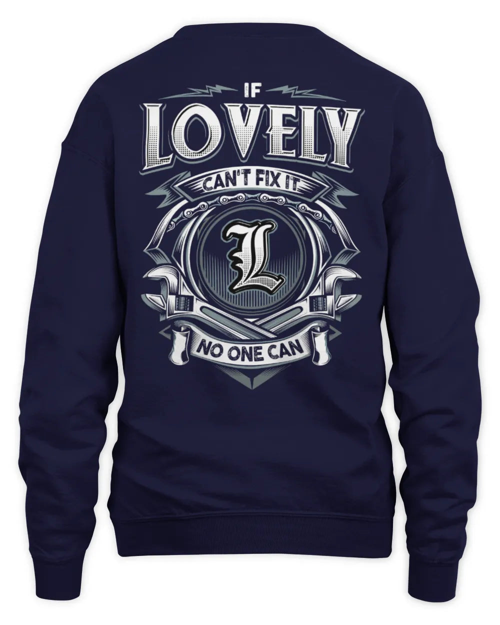 LOVELY AP81-K4-626 - Personalized Ahmed Quote Apparel “If Ahmed Can't Fix It, No One Can” - Unisex Sweatshirt - Navy