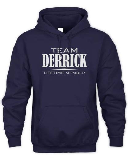 DERRICK BL62-K4-128 - Personalized “Team NAME Lifetime Member” - Unisex Hoodie - Navy