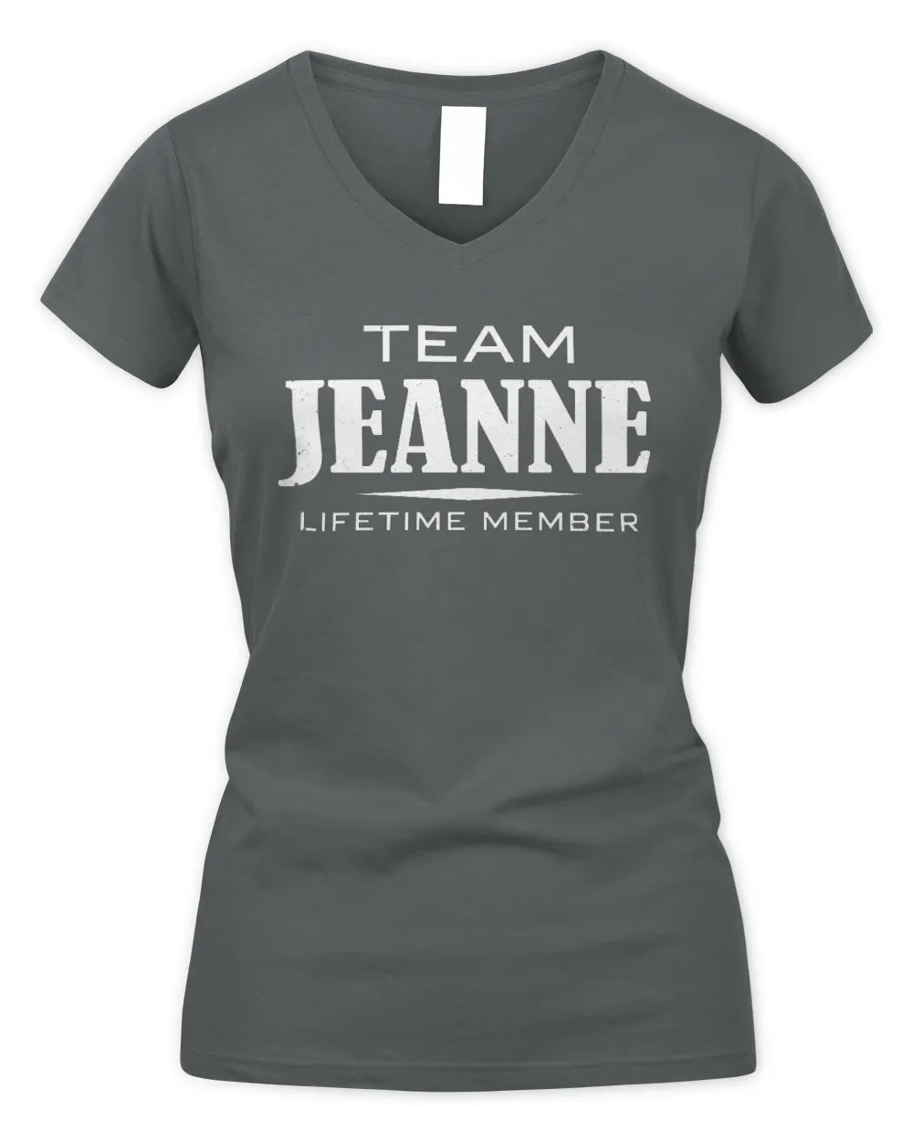 JEANNE BL62-K4-128 - Personalized “Team NAME Lifetime Member” - Women's V-Neck T-Shirt - Charcoal
