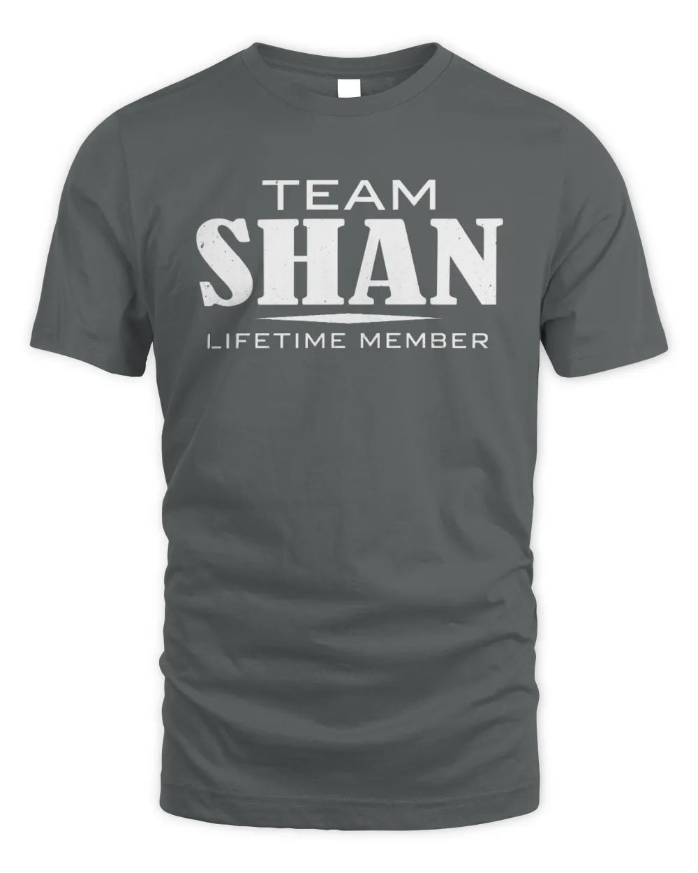 SHAN BL62-K4-128 - Personalized “Team NAME Lifetime Member” - Unisex Standard T-Shirt - Charcoal