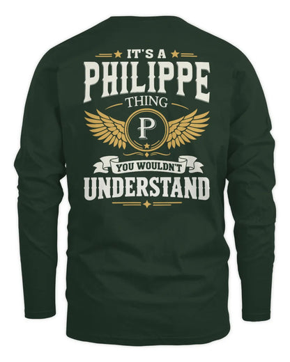 PHILIPPE KT06-M008 It’s a [NAME] Thing – You Wouldn’t Understand | Personalized Vintage T-Shirt - Men's Long Sleeved T-Shirt - Forest Green