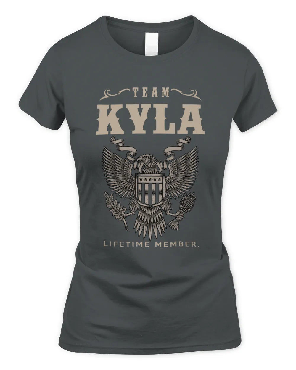 KYLA TP06-K82 – Personalized Classic Style Apparel “Team NAME Lifetime Member” - Women's Standard T-Shirt - Charcoal