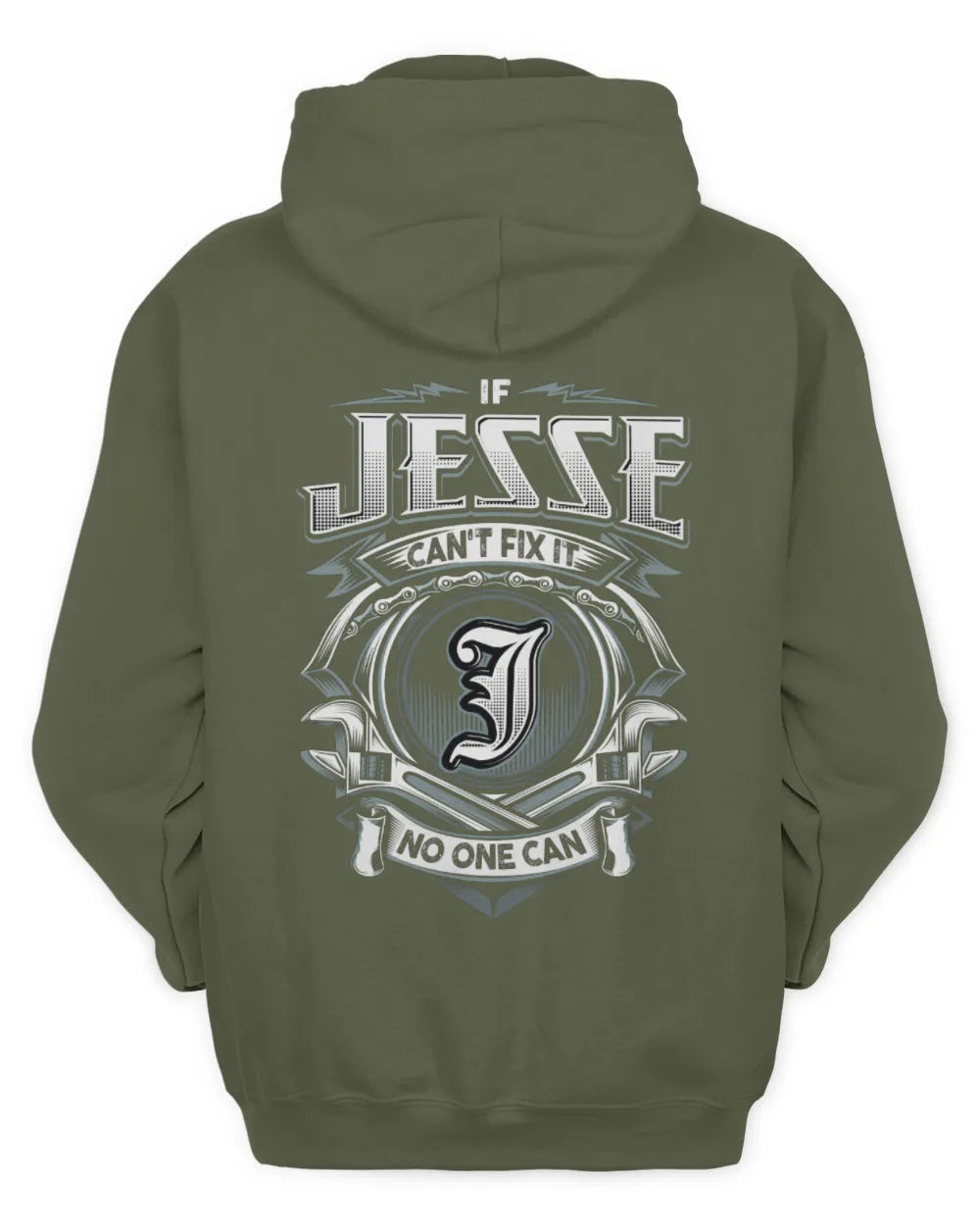 JESSE AP81-K4-626 - Personalized Ahmed Quote Apparel “If Ahmed Can't Fix It, No One Can” - Unisex Hoodie - Military Green