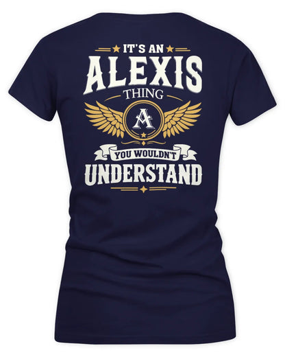 ALEXIS KT06-M008 It’s a [NAME] Thing – You Wouldn’t Understand | Personalized Vintage T-Shirt - Women's V-Neck T-Shirt - Navy
