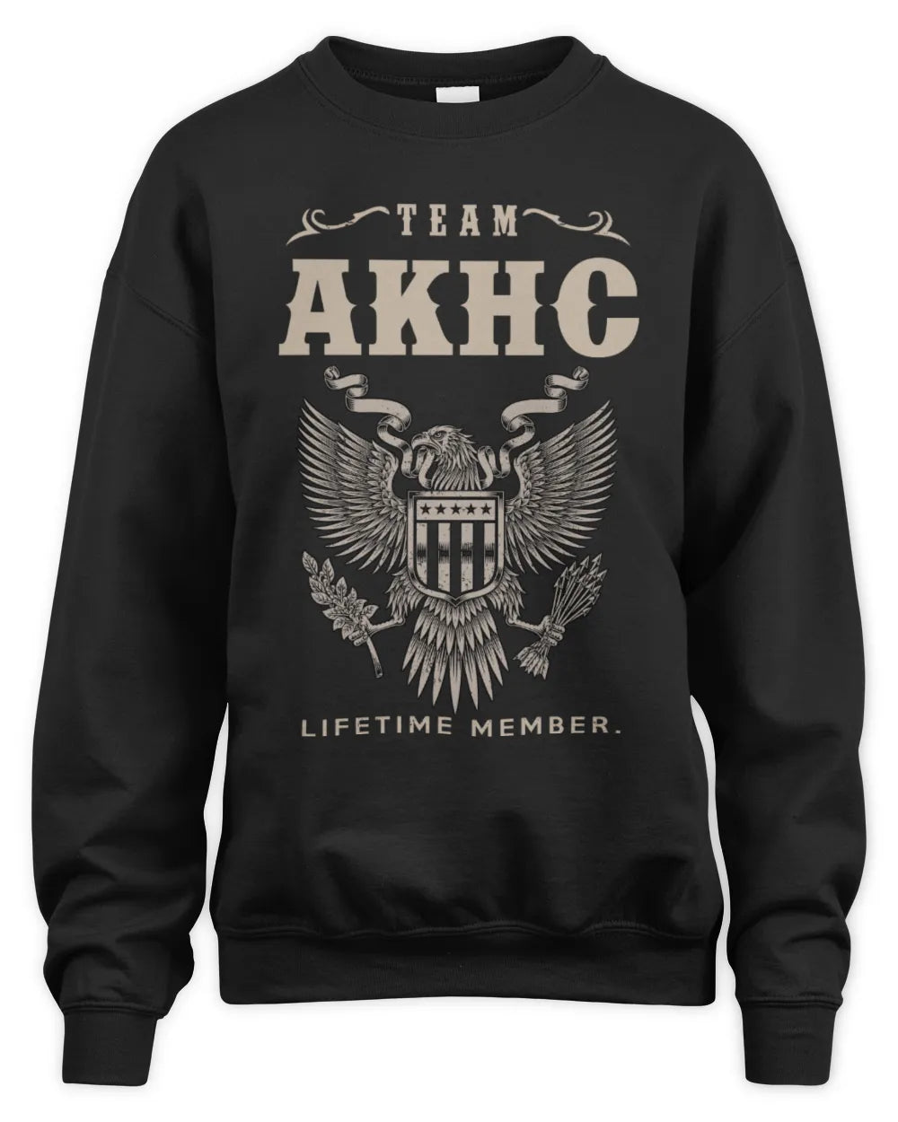 AKHC TP06-K82 – Personalized Classic Style Apparel “Team NAME Lifetime Member” - Unisex Sweatshirt - Black