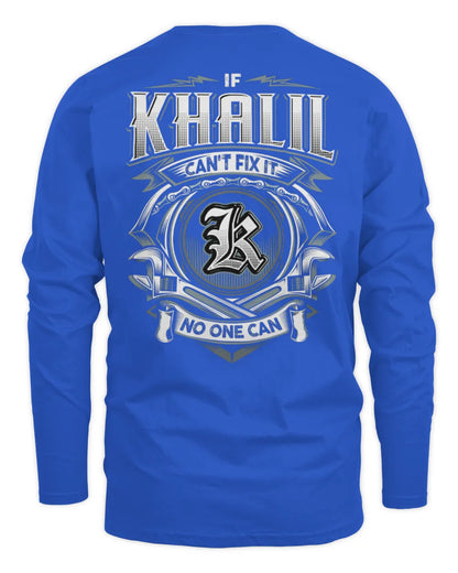 KHALIL AP81-K4-626 - Personalized Ahmed Quote Apparel “If Ahmed Can't Fix It, No One Can” - Men's Long Sleeved T-Shirt - Royal