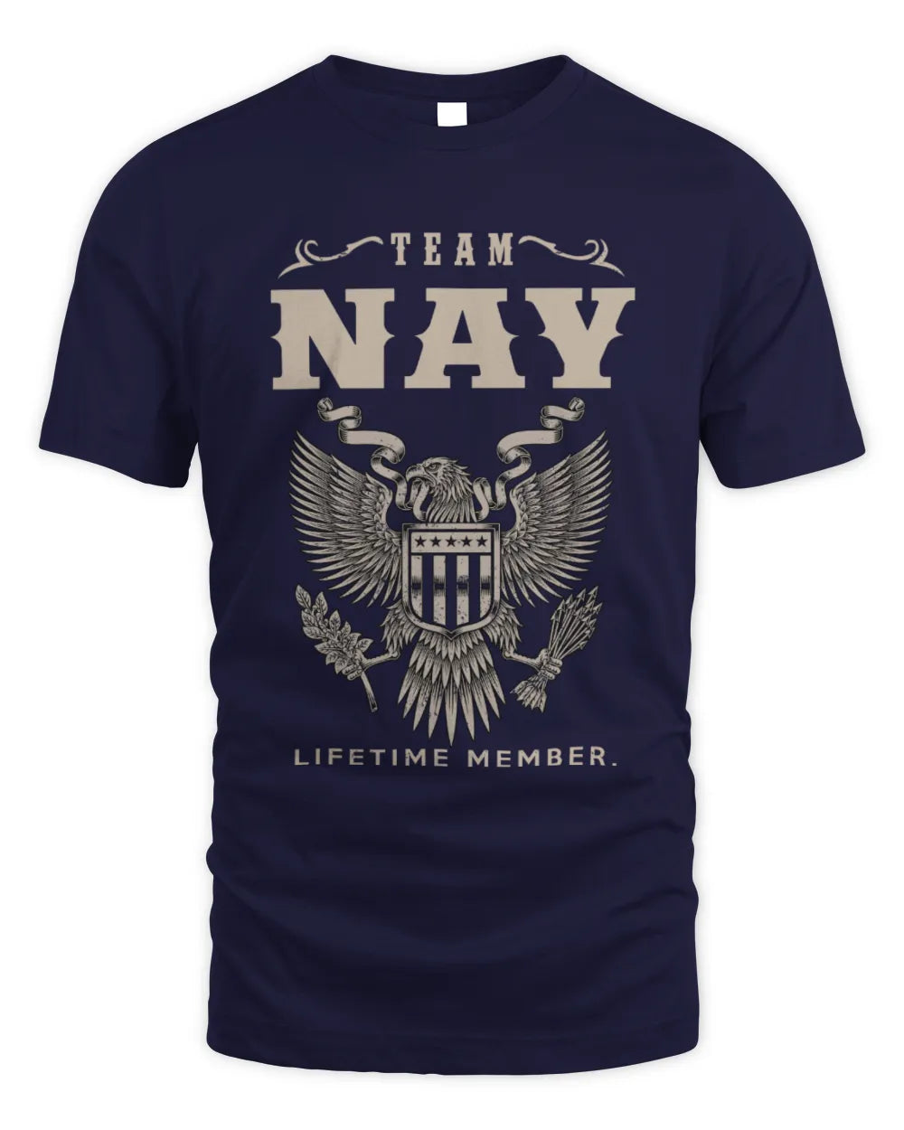 NAY TP06-K82 – Personalized Classic Style Apparel “Team NAME Lifetime Member” - Unisex Standard T-Shirt - Navy