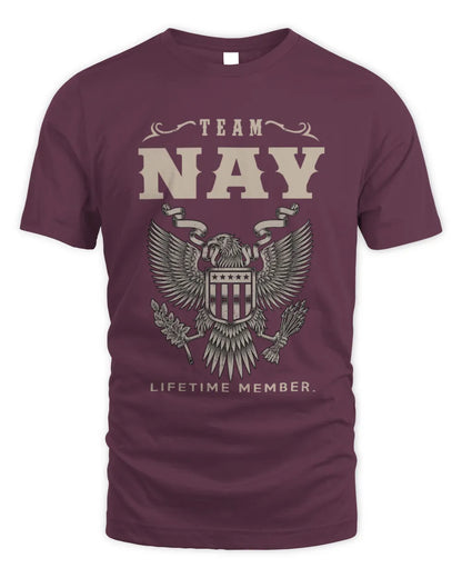 NAY TP06-K82 – Personalized Classic Style Apparel “Team NAME Lifetime Member” - Unisex Standard T-Shirt - Maroon