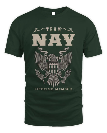 NAY TP06-K82 – Personalized Classic Style Apparel “Team NAME Lifetime Member” - Unisex Standard T-Shirt - Forest Green
